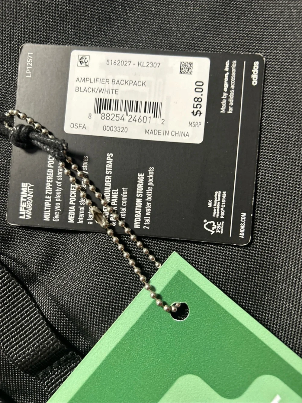 adidas Black Padded Everyday Backpack